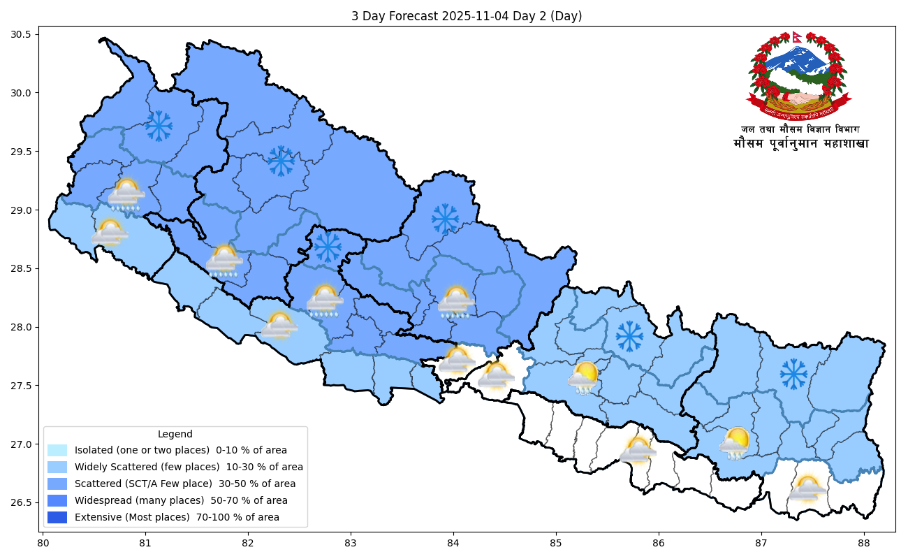 लुम्बिनी पश्चिम बदली हल्का वर्षा