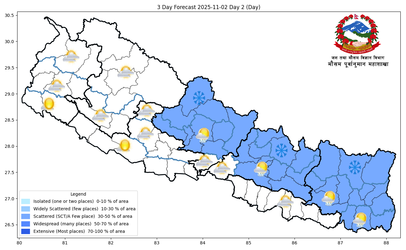 पश्चिमी वायू र अरब सागरमा बनेको न्यून चापीय प्रणालीको प्रभाव