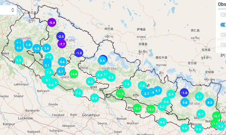 कहाँ कती चिसो ? काठमाडौं २ः७,जुम्ला —७.७