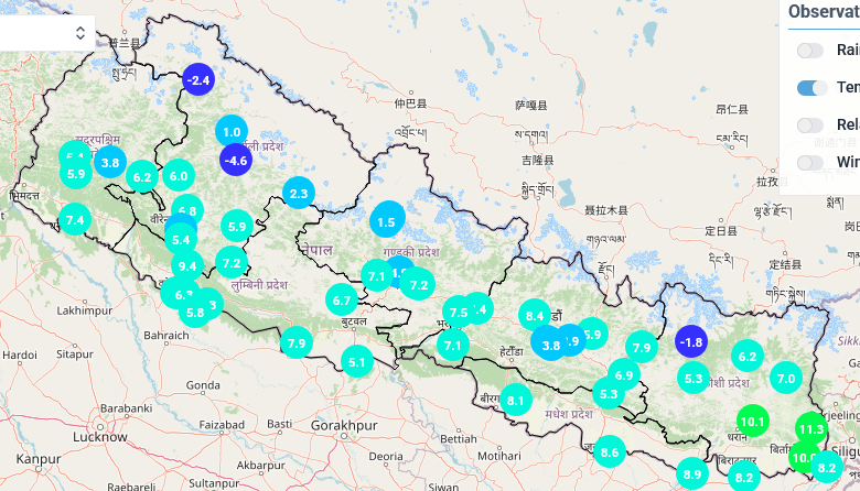 कहाँ कति चिसो ? पूर्व भन्दा पश्चिम चिसो, काठमाडौं ३.४