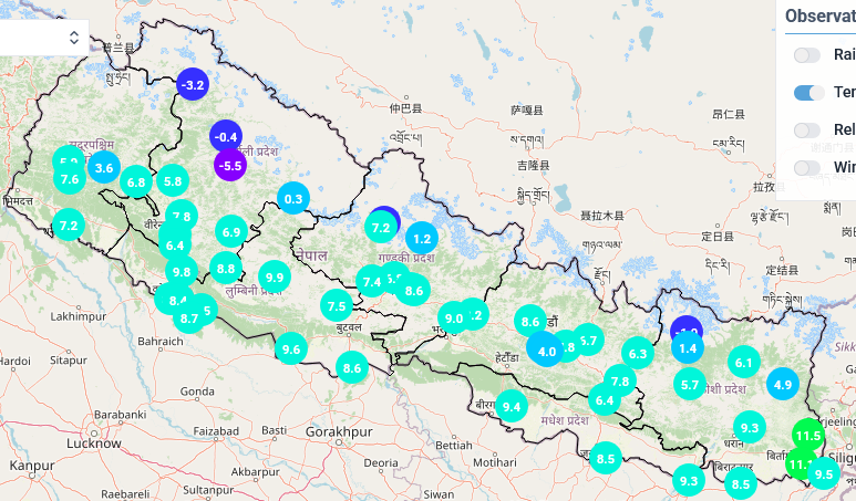 कहाँ कति चिसो ? काठमाडौं ४ जुम्ला —५.५