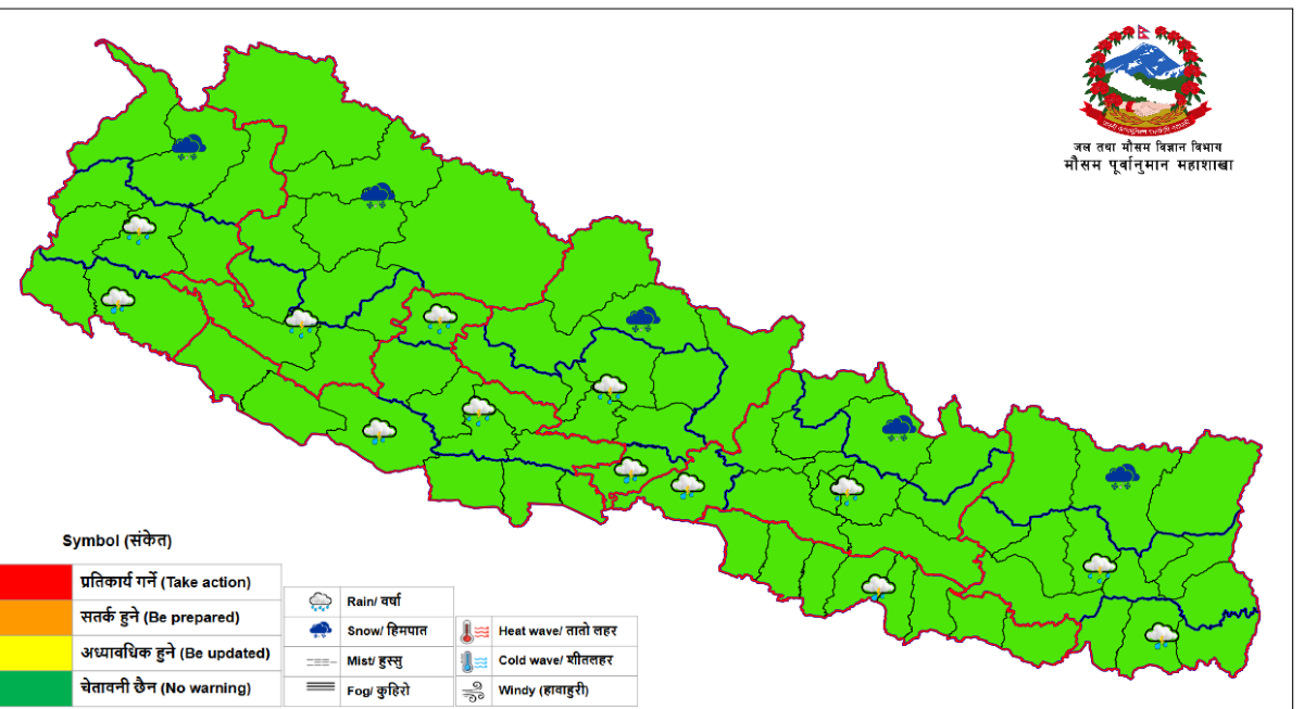 मुलुकभर बादल, पश्चिममा सामान्य वर्षा