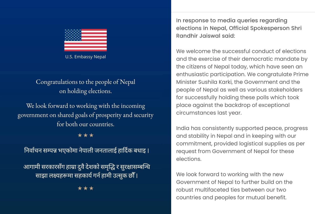 भारत अमेरिका नयाँ सरकारसँग काम गर्न उत्सुक