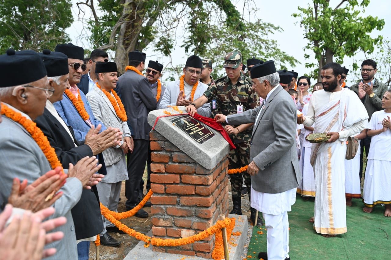 राष्ट्रपतिबाट भानु साहित्य उद्यानको शिलान्यास, उद्यानमा सप्तधाम निर्माण गरिने