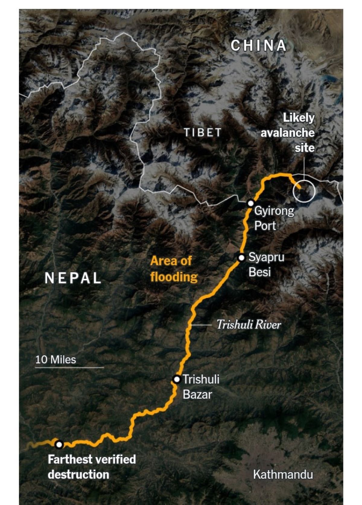 ५ हजार मीटर माथिबाट बाक्लो हिमपहाड नदीमा बजारिएको प्रारम्भिक विश्लेषण
