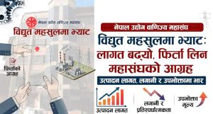 विद्युत भ्याट फिर्ता लिन उद्योग वाणिज्य महासंघको आग्रह